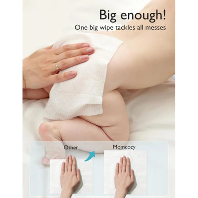 Lenços Umedecidos Momcozy Water Wipes Extra Large - 60 Unidades - Tamanho Extragrande